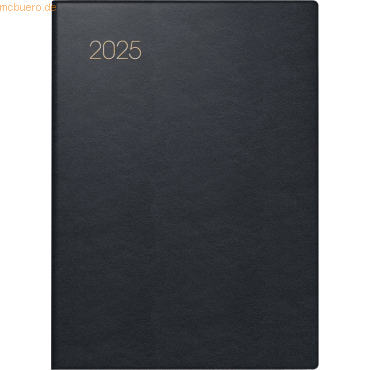 4061947126976 - Taschenkalender 10x14cm 1 Woche 2 Seiten Leder schwarz 2025