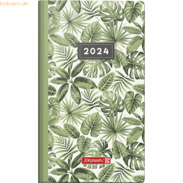 4061947106299 - Wochenkalender Taschenkalender 2024 Jungle Leaves Modell 756 Grafik-Einband