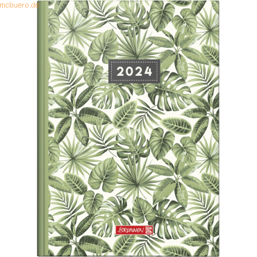 4061947107951 - Tageskalender Buchkalender 2024 Jungle Leaves Modell 795 Grafik-Einband