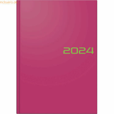 4061947108286 - Tageskalender Buchkalender 2024 Modell 795 Balacron-Einband pink