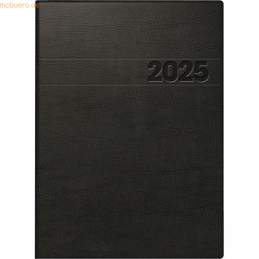 4061947129175 - Buchkalender 796 A5 1 Woche 2 Seiten Kunststoff schwarz 2025