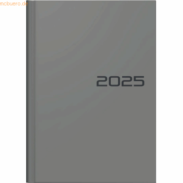 Brunnen Buchkalender 796 A5 1 Woche/2 Seiten grau 2025