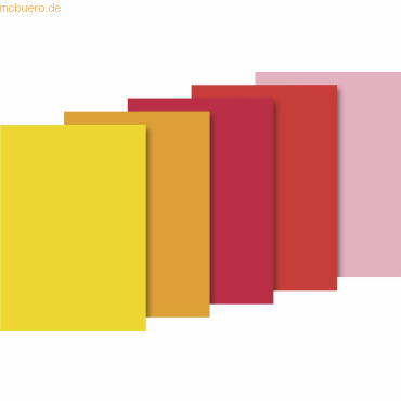 4007742194130 - 5 x Seidenpapier 50x70cm 20g qm rot   5 Farben VE=10 Bögen
