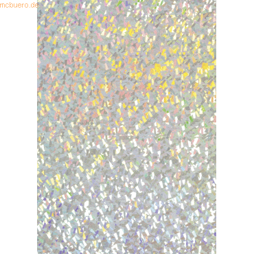 4005329773808 - 5 x Holografiekarton 50x70cm silber Prisma