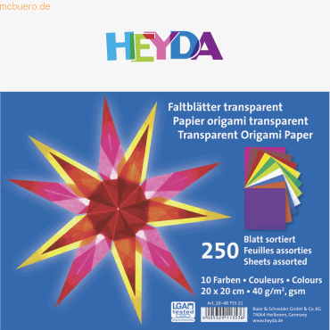4005329113536 - 5 x Faltblatt Papier 20x20cm transparent VE=33 Blatt