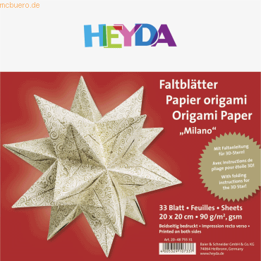 4005329107337 - 5 x Faltblätter 20x20cm 33 Blatt chamois gold