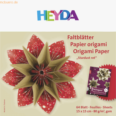 4007742091019 - 5 x Falblätter Papier 15x15cm rot VE=64 Blatt 4007742091019 - 5 x Falblätter Papier 15x15cm rot VE=64 Blatt