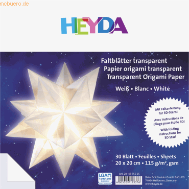 4005329113376 - 5 x Falblätter Papier 20x20cm weiß transparent VE=30 Blatt 4005329113376 - 5 x Falblätter Papier 20x20cm weiß transparent VE=30 Blatt