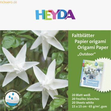 4007742194192 - 5 x Faltblätter Outdoor Papier 15x15cm weiß VE=20 Blatt