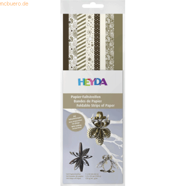 4005329135811 - 5 x Papierstreifen 1x30cm 15x30cm goldfarben creme braun VE=160