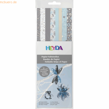 4005329135835 - 5 x Papierstreifen 1x30cm 15x30cm silber blau VE=160 Stück