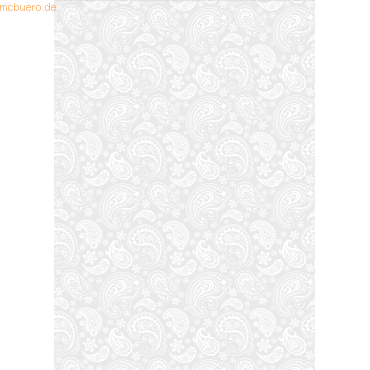 4005329136986 - 15 x Transparent-Papier A4 115g qm Paisley weiß