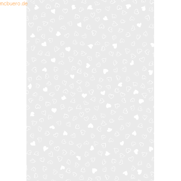 4005329789618 - 25 x Transparent-Papier A4 115g qm Herzen weiß