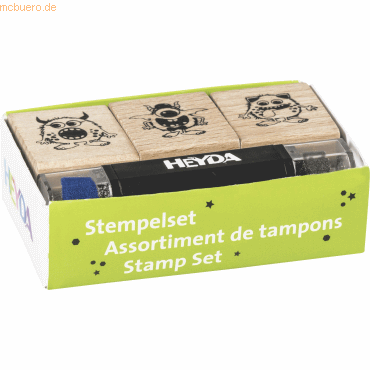 4005329130250 - 10 x Stempelset Holz Monster 4005329130250 - 10 x Stempelset Holz Monster