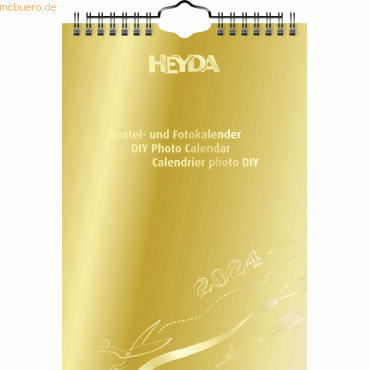 4005329155895 - 5 x Bastelkalender 2024 A5 goldfarben schwarz