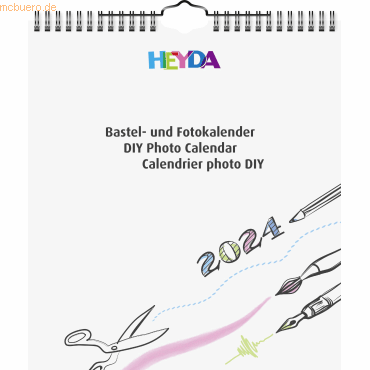 4005329155956 - 5 x Bastelkalender 2024 215x24cm weiß weiß