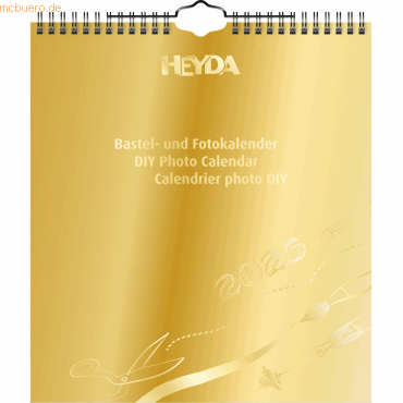 4005329158056 - 5 x Bastelkalender 215x24cm goldfarben schwarz 2025