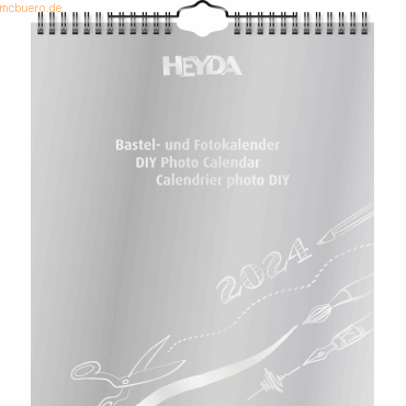 4005329156014 - 5 x Bastelkalender 2024 215x24cm silber schwarz