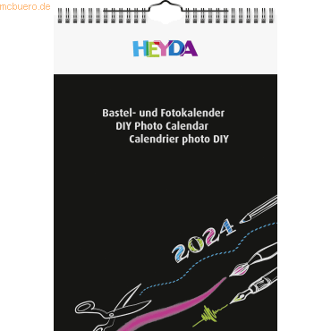 4005329156038 - 5 x Bastelkalender 2024 A4 schwarz schwarz