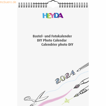 4005329156052 - 5 x Bastelkalender 2024 A4 weiß weiß