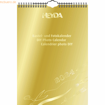 4005329156090 - 5 x Bastelkalender 2024 A4 goldfarben schwarz