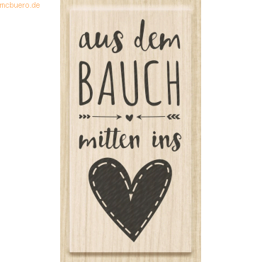 4011643961760 - Motivstempel Aus dem Bauch mitten ins Herz 34x7cm