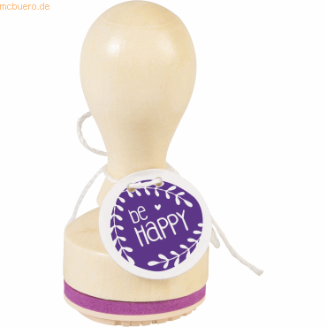 4011643947757 - 3 x Motivstempel rund be Happy 32cm