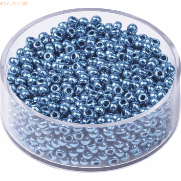 4011643407220 - 6 x Rocailles 25 mm blau-metallic VE=13g 4011643407220 - 6 x Rocailles 25 mm blau-metallic VE=13g