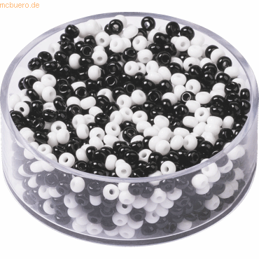 4011643493650 - 6 x Rocailles 25 mm schwarz weiß gemischt VE=17g 4011643493650 - 6 x Rocailles 25 mm schwarz weiß gemischt VE=17g