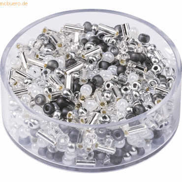 4011643972223 - 6 x Rocailles 25mm schwarz weiß gemischt VE=17g 4011643972223 - 6 x Rocailles 25mm schwarz weiß gemischt VE=17g