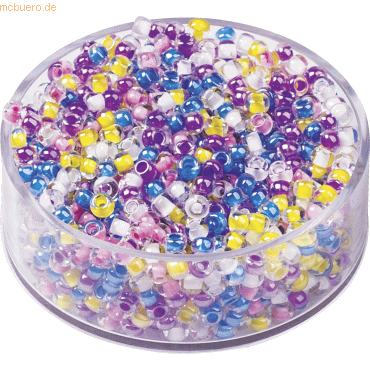 4011643972285 - 6 x Rocailles 25mm rosa blau gelb gemischt VE=17g
