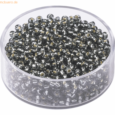 4011643408036 - 6 x Rocailles 25 mm silberschwarz VE=13g