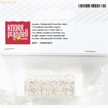 5 x Knorr prandell Bouilloneffektdraht 0,3mmx50m silber