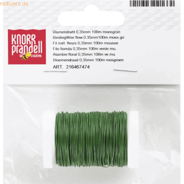 5 x Knorr prandell Blumendraht 0,35mmx100m grün