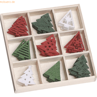 Knorr prandell Filzbox Ornament Weihnachtsbäume VE=45 Teile