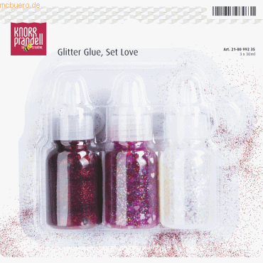 4011643964631 - 5 x Glitterfarbe Glue Set 3x30ml Love 4011643964631 - 5 x Glitterfarbe Glue Set 3x30ml Love