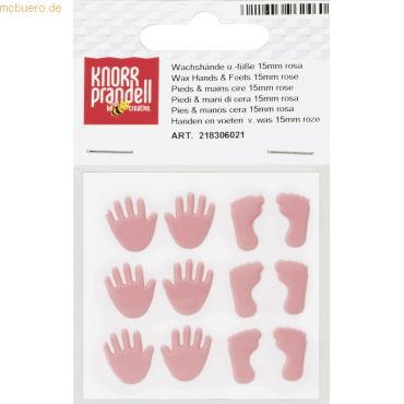 4011643962460 - 6 x Wachshände und Wachsfüße 15x16mm VE=3 Paar rosa 4011643962460 - 6 x Wachshände und Wachsfüße 15x16mm VE=3 Paar rosa