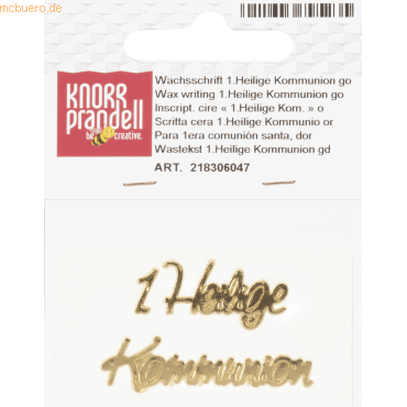 6 x Knorr prandell Wachsschrift '1. Heilige Kommunion' 10 cm gold