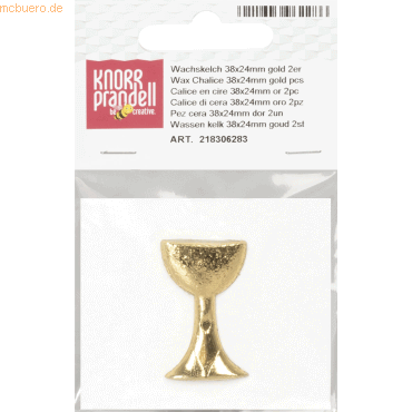 6 x Knorr prandell Wachs -Kelch 38x24mm gold