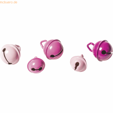 4011643970823 - 5 x Metallglöckchen Mix VE=5 Stück rosa pink