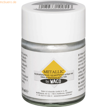 4013673100553 - 6 x Acrylmalfarbe metallic 50 ml silber 4013673100553 - 6 x Acrylmalfarbe metallic 50 ml silber