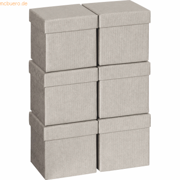 7630050803448 - 6 x Geschenkbox 135x135x125cm Cube One Colour grau hell