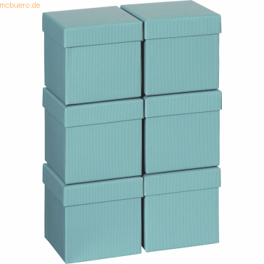 7630021188918 - 6 x Geschenkbox 135x135x125cm Cube One Colour türkis