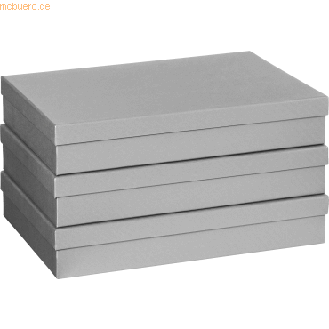 7630021180981 - 3 x Geschenkbox 235x33x6cm A4 One Colour silber