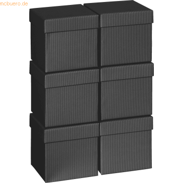 7630021189212 - 6 x Geschenkbox 135x135x125cm Cube One Colour schwarz