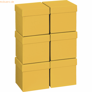 7630021188383 - 6 x Geschenkbox 10x10x10cm Cube One Colour orange dunkel