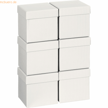 7630021188369 - 6 x Geschenkbox 10x10x10cm Cube One Colour beige hell