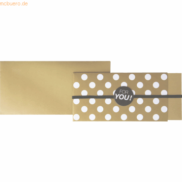 7630050811795 - 8 x Gutscheinverpackung 11x23cm Polka gold