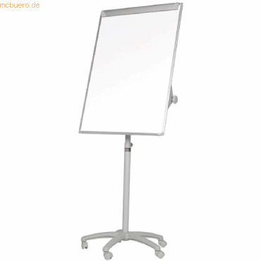 5603750506089 - Bi-Offic Mobiles Flipchart Classic Mit Seitenarmen EA4806176GR B1 Blanko Magnetisch Mit 5 Rollen und Stiftablage Weiß Grau