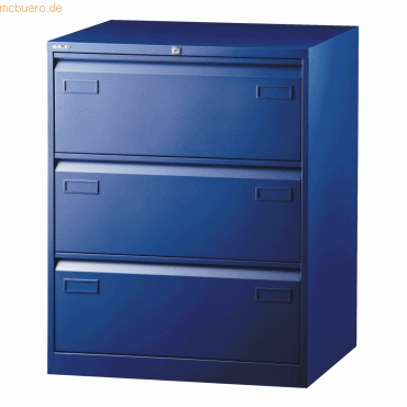 5020073705690 - Hängeregistraturschrank doppelbahnig blau 3 Hängeregistraturschubladen 5020073705690 Bisley